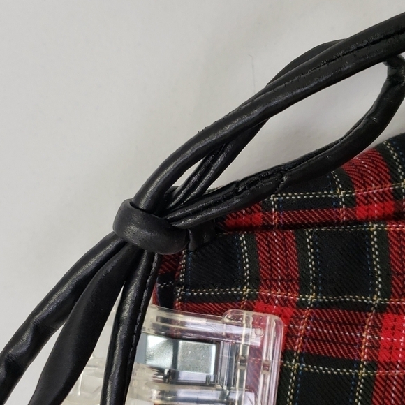 No Boundaries Y2K Wrap Mini Skirt Skort Plaid Red & Black 7Jr EUC - Picture 2 of 11